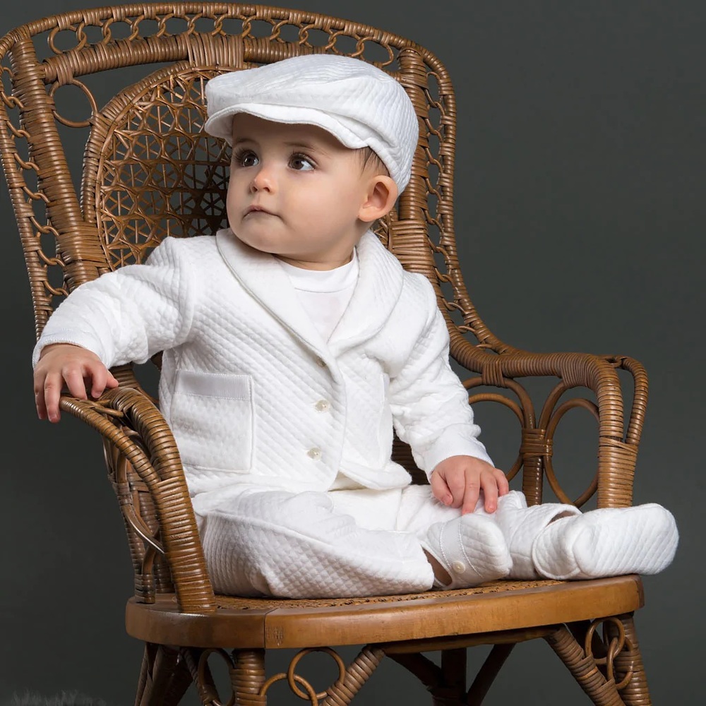 BABY BEAU & BELLE, Elijah 3-Piece Suit + Elijah
Newsboy Cap